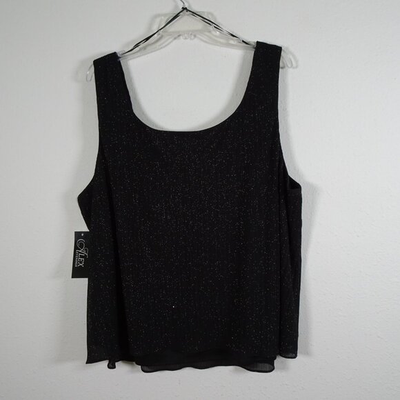 Alex Evenings Twinset Women’s Plus Size 3X Black Sparkle Cocktail Evening Flowy - Picture 7 of 14